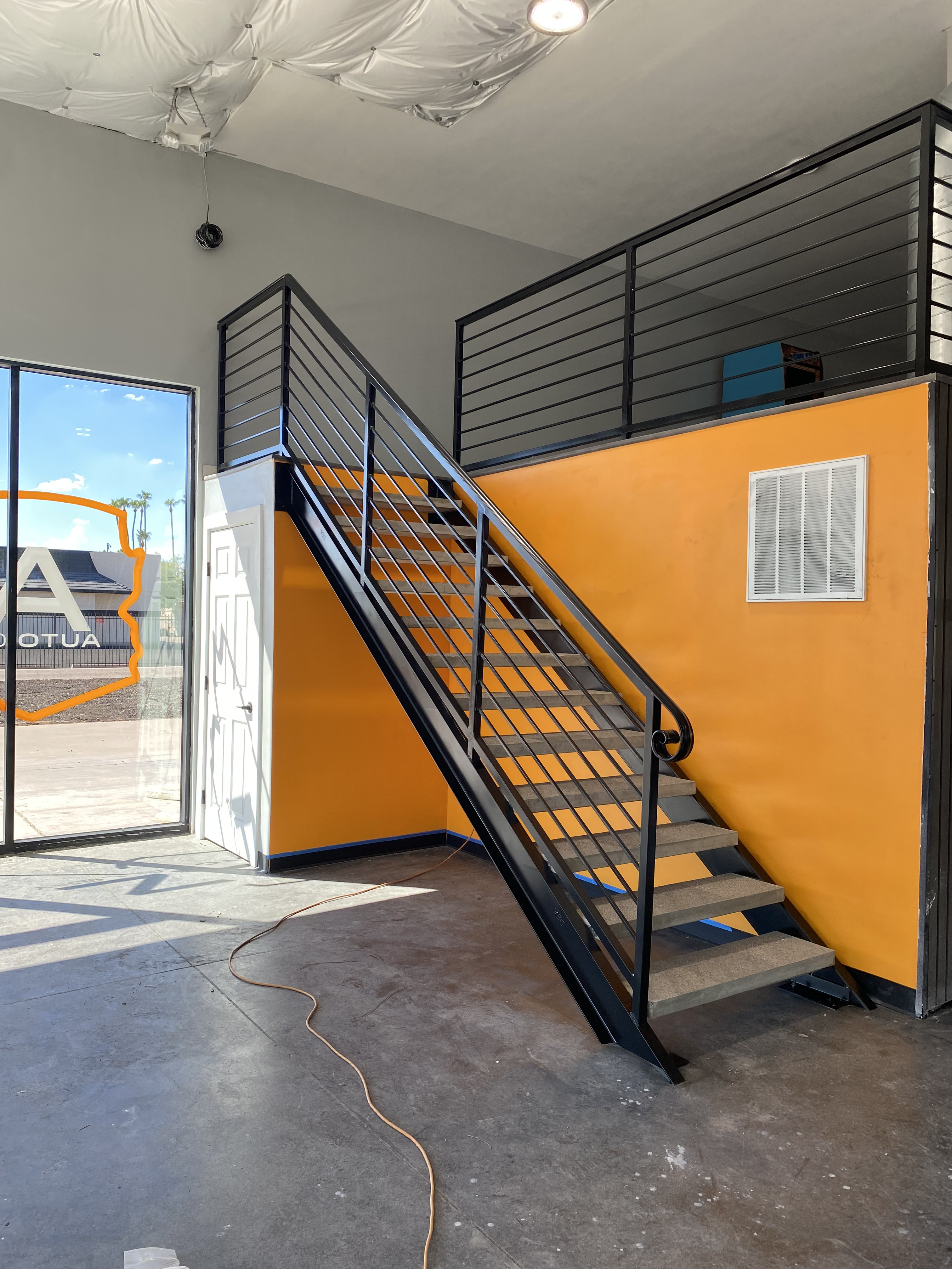 Custom metal staircase installation